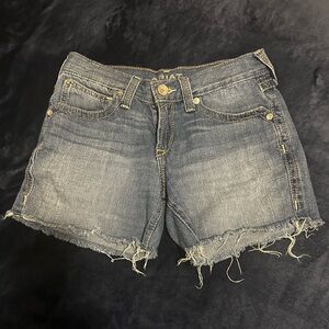 Ariat Faded Blue Frayed Denim Cutoff Shorts